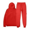 thumbnail image 5 of BiZtdJrK Mens Casual Sweatsuits 2 Piece Set Drawstring Long Sleeve Hoodie Sweatshirts and Cargo Joggers Matching Athletic Outfits Regular Fit Solid Fall Tracksuit with Pockets Red XXXL, 5 of 6