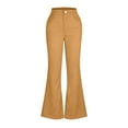 thumbnail image 5 of Ayolanni Khaki Petite Pants for Petite Women's Fashion Solid Color Bootcut Pants Casual Flared Long Trousers, 5 of 7