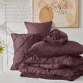 thumbnail image 6 of Flymme Twin Comforter Set with Sheets Dusty Plum , 5 Pieces Pintuck Bed in a Bag for Teens Adult Microfiber Pinch Pleat Complete Bedding Set for All Season, 6 of 9