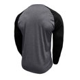 thumbnail image 4 of SUNSIOM Men's Spring Autumn Casual T-shirts Long Sleeve Round Neck Contrast Color Button Up Tops, 4 of 6