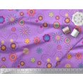 thumbnail image 2 of Soimoi Purple Polyester Crepe Fabric Insect & Floral Clip Art Print Sewing Fabric BTY 42 Inch Wide, 2 of 3