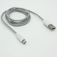 thumbnail image 2 of White Braided 10ft Long USB Cable Rapid Charge Wire Sync Durable Data Sync Cord Micro-USB G5Y for Lenovo Yoga Tablet 10 HD+ 8 - LG Optimus Pad - Motorola Media Edition XOOM 2 - Pantech Element, 2 of 2