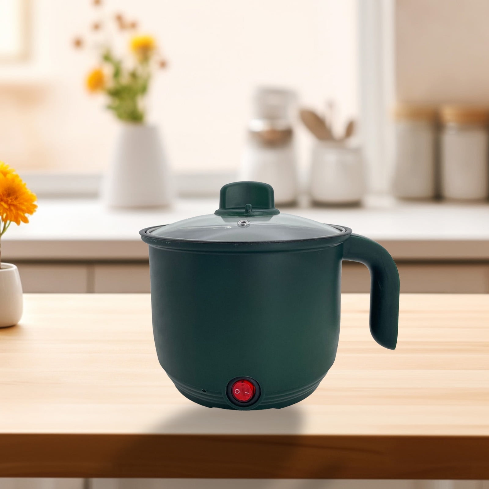 Mini Rice Cooker Stainless Steel Visual Lid Non Stick Pot Fast Heat 17cm Multi Purpose Hot Pot Stew Boil for Dorm Office Travel Kitchen
