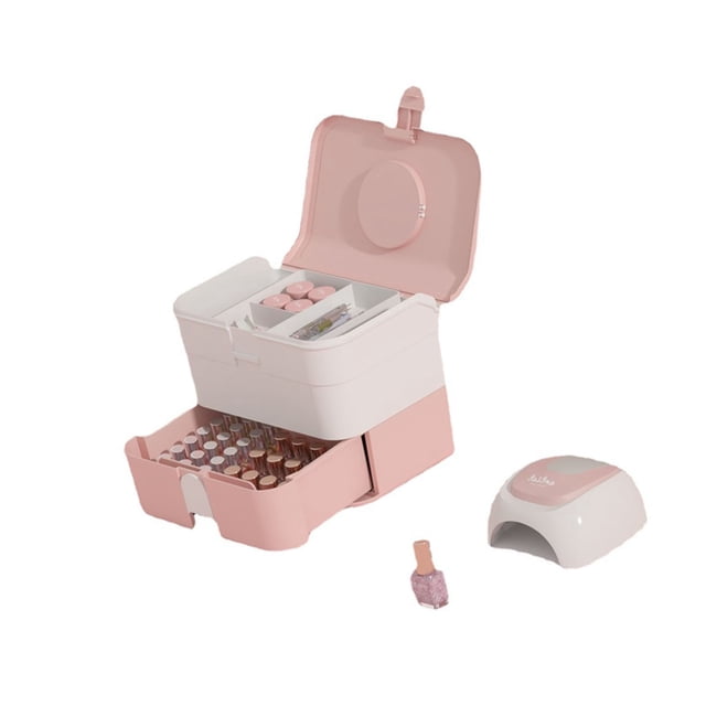 Caja organizadora de cajones de maquillaje, caja de almacenamiento de cosméticos, 2 cajas de almacenamiento de esmalte de uñas, caja de almacenamiento de cajones de maquillaje, diseño d