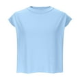 thumbnail image 2 of Jalioing Crop Tops for Women Loose Casual Sleeveless Athletic Shirts Solid Color Crew Neck Summer Tank Tops, 2 of 8