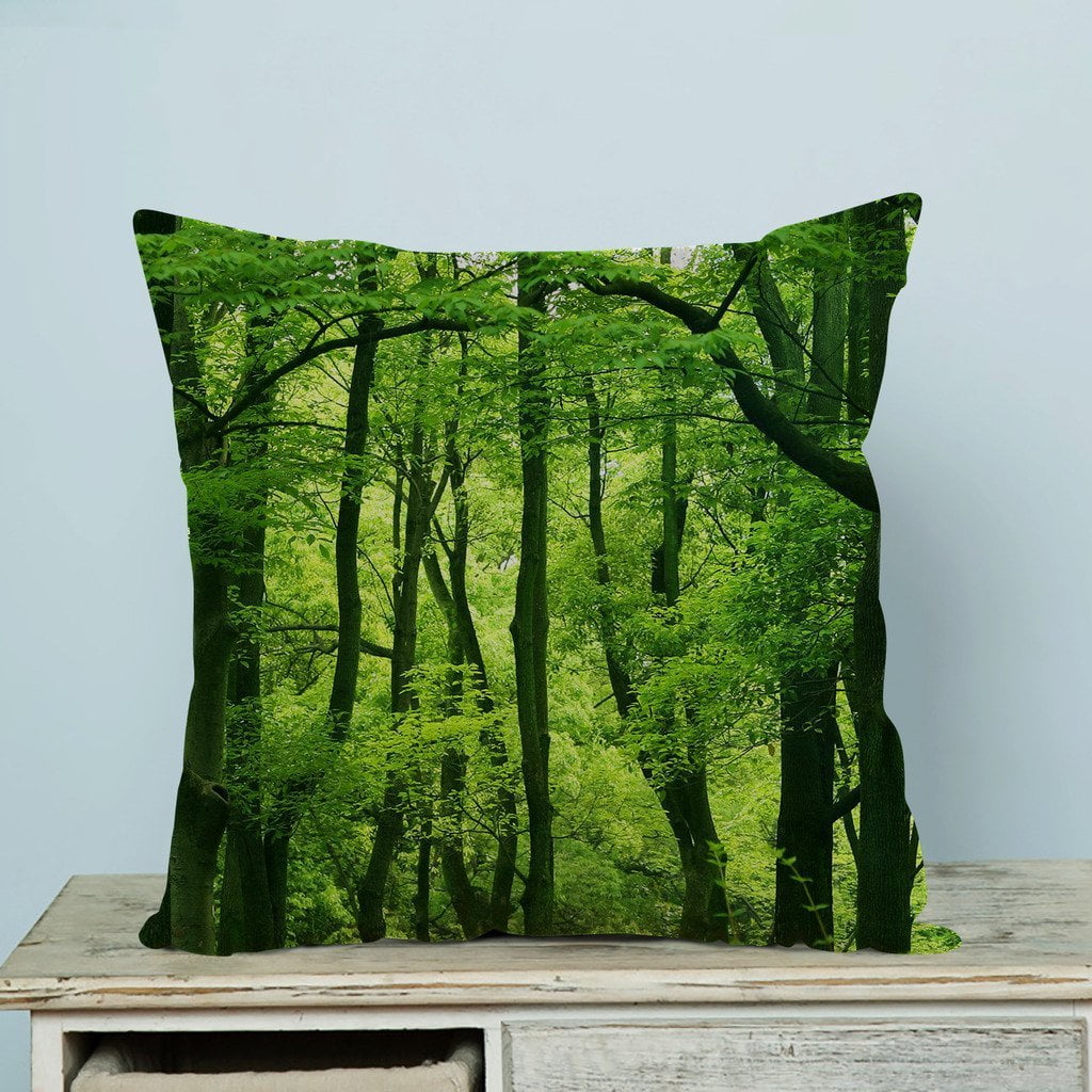 GCKG Beautiful Fresh Green Forest Pillow Case Pillow Cover Pillow