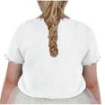 thumbnail image 4 of tarylea Newborn Baby Girls Summer Top Short Sleeve Ruffle Shirts Round Neck Cute Top Solid Color Blouses Loose Fitted, 4 of 4