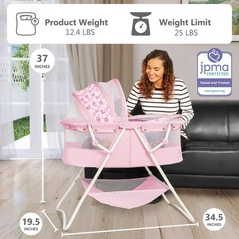 Dream On Me Karley Bassinet in Pink