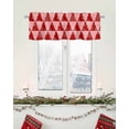 thumbnail image 5 of Red Christmas Tree Curtain Valance for Windows/Living Room/Kitchen/Bathroom/Café, Short Rod Pocket Tier Curtain Window Treatment Panel Xmas Snowflake Tree Striped Topper Curtain 60''x18'', 5 of 6