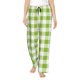 thumbnail image 1 of Balery White Green Plaid Pantalones de pijama para mujer, pijamas ultraligeros, pantalones de estar por casa-Small, 1 of 6