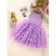 thumbnail image 2 of Zehjuhan Toddler Girl Dress Sleeveless Floral Playwear Bowknot Tulle Dresses Strap Princess Sundress, 2 of 5