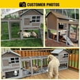 thumbnail image 6 of Aivituvin Rabbit Hutch Indoor Bunny Cage Outdoor with Run Chicken Coop Guinea Pig House with Waterproof Asphalt Roof,No Leakage Pull Out Tray, 6 of 10