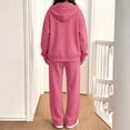 thumbnail image 7 of Women Zip Up Hooded Sweatsuit Set Oversized Full Zip Hoodie Wide Leg Sweatpants Casual Matching Outfit M, 7 of 7