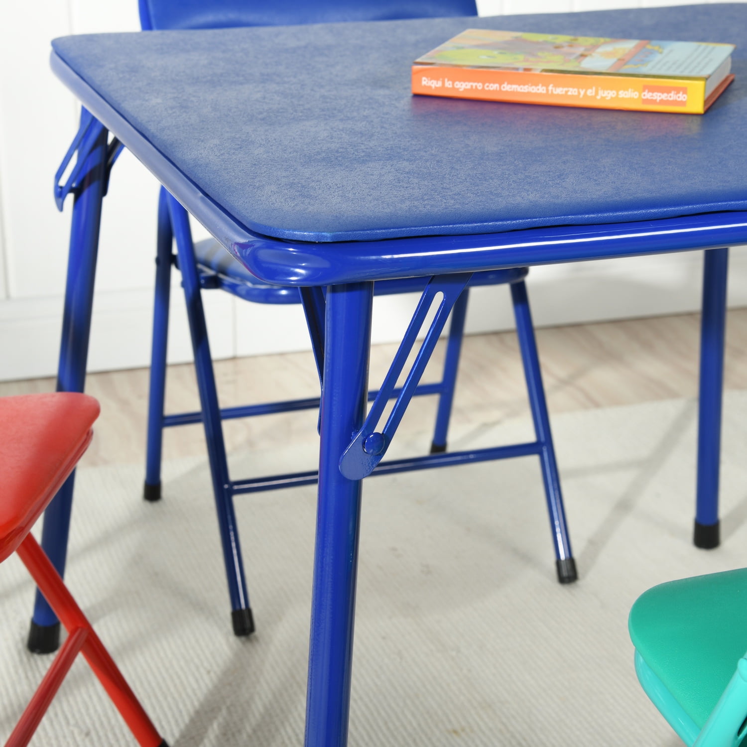Homy Casa Kids Game Card Table and Chair Set, 5-Piece Toddler Furniture for Playroom & Preschool
