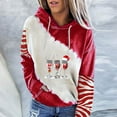 thumbnail image 1 of Pull de Noël à Capuche pour Femmes en Solde Mode Décontractée Imprimé de Noël Blouse à Manches Longues avec Poche, 1 of 5