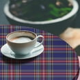 thumbnail image 2 of Ambesonne Plaid Fitted Round Tablecloth, Scottish Country Style, 40"- 44" Diameter, Indigo Purple, 2 of 5