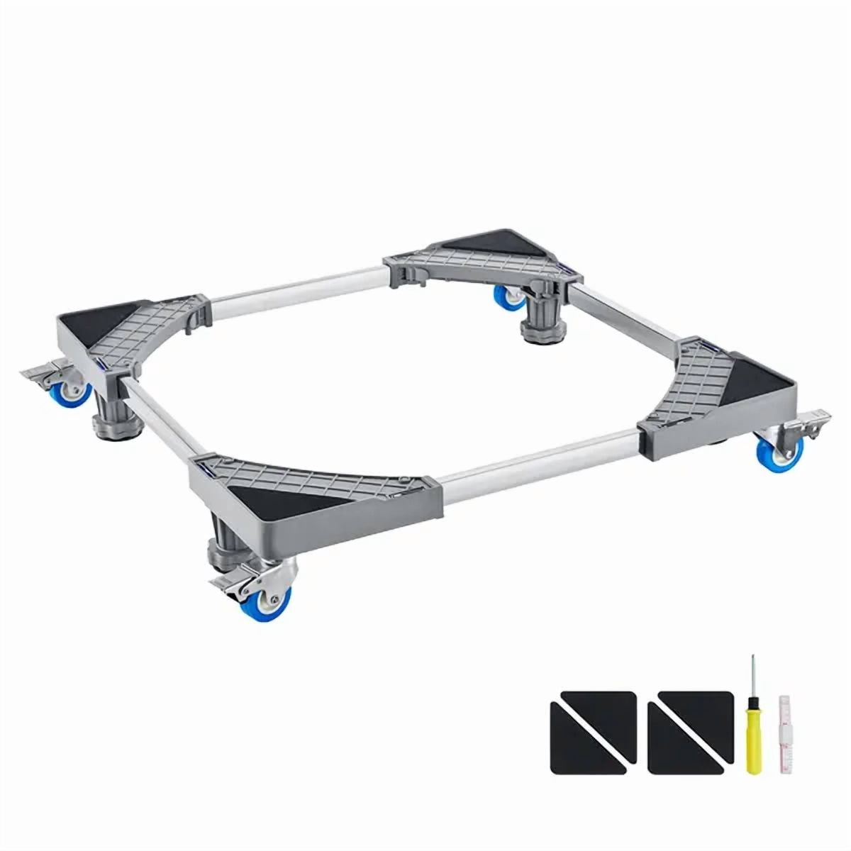 Unbranded Adjustable Appliance Stand with Wheels 4 Locking Swivel Casters for Mini Fridge Washer Dryer