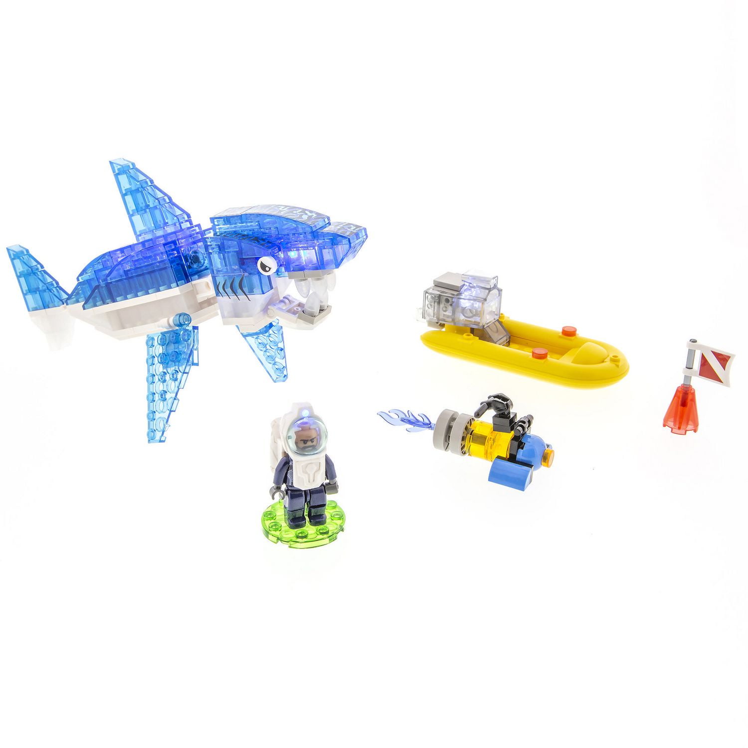 Ens. de jeu de briques de construction Laser Pegs, Collection Créatures : Shark Ambush