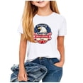thumbnail image 4 of ITSAME Girls 4th of July T-Shirts Independence Day Short Sleeve Tops Kids American Flag Graphic Tee White Size 13-14, 4 of 5