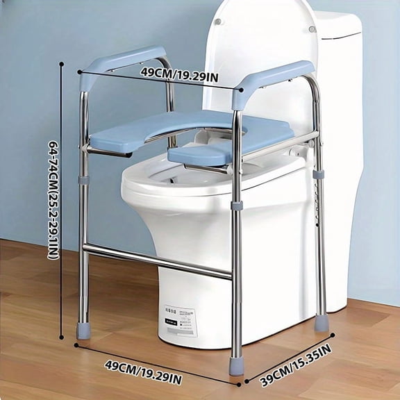 Elevated Toilet Seat with Armrests, 400 lbs Toilet Seat Lifter, Adjustable Height Padded Toilet, Armrest Toilet Lifter, Suitable for Elderly, Seniors, Disabled, and Pregnant Women