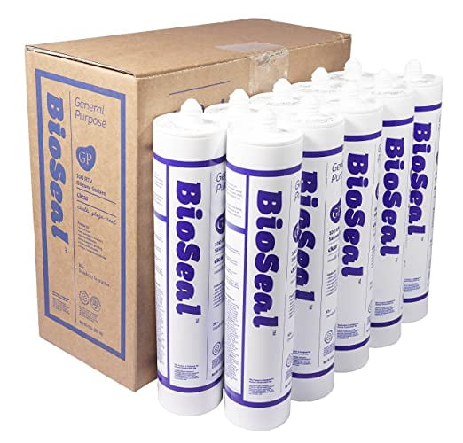Clear BioSeal Waterproof Caulk & Seal 100 RTV Silicone Sealant, 10oz