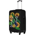 thumbnail image 3 of Sunflower Initial Name N Black Luggage Cover Elastic Washable Stretch Suitcase Protector Anti-Scratch Travel Suitcase Cover for Kid and Adult S (Fit 18-21 inch suitcase), 3 of 6