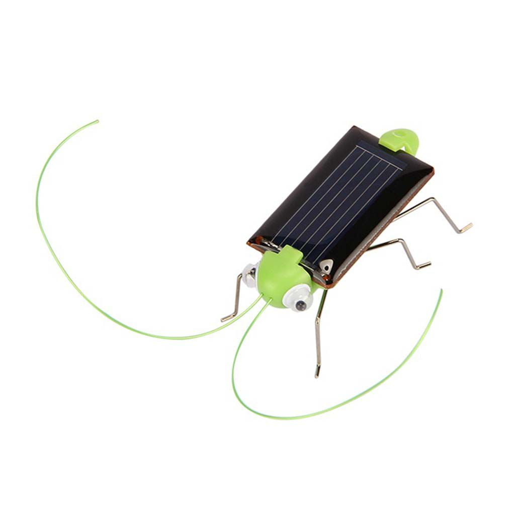 Mini Baby Kids Solar Power Energy Insect Grasshopper Cricket Solar Funny Toys 
