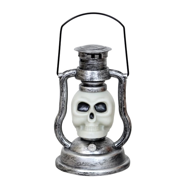 Lámpara de Halloween Llama Calabaza Luz Decoración Fiesta Linterna Plata de la batería Yuyangstore Lámpara de calabaza de Halloween