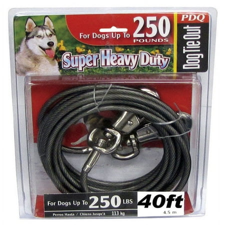 UPC: 0083929007923 | Boss Pet PDQ Silver Tie-Out Vinyl Coated Cable Dog Tie Out X-Large