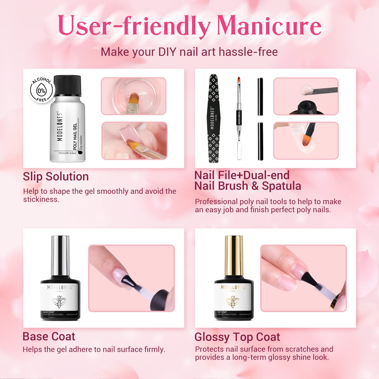 Modelones Poly Nail Gel Kit with Lamp & Extensions photo 6