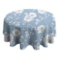 thumbnail image 4 of Blue Pioneer Flower Round Tablecloth 60" X 60",Wrinkle Wipeable Table Cloth for Kitchen Dining Room Picnic Patio Party, 4 of 6