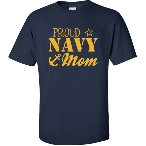 Proud Navy Mom Short Sleeve T-Shirt in Navy