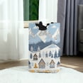 thumbnail image 6 of Yayeee Freestanding Laundry Hamper with Handle Collapsible Large Storage Basket for Clothes, Winter Village Serenity, 6 of 7