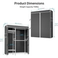 thumbnail image 3 of VIPEK V2C Heavy Duty Clothes Rack with Black Polyester Cover, 700LB Capacity Portable Closet, Adjustable Shelves & Hanging Rods Freestanding Wardrobe,White, 3 of 8