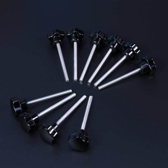 OUNONA 10Pcs Black Thermoplastic Star Grip Screw Knobs for Mechanical Equipment Use