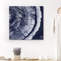 PixonSign Canvas Print Wall Art Dark Navy Wood Rings Geometric Wilderness Illustrations Modern Art Minimalist Closeup Relax/Calm Multicolor Warm for Living Room, Bedroom, Office - 24"x24"