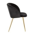 thumbnail image 3 of Fran Black Velvet Dining Chairs (Set of 2) - Gold Metal Legs, Contemporary Accent Chairs for Dining Room, 23" Wide, Indoor Use, 3 of 6