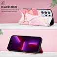 thumbnail image 3 of Allytech Galaxy S21 Ultra Case, PU Leather Luxury Marble Kickstand Protective Scratch Resistant Cards Holders Hand Strap Wallet Case Cover for Samsung Galaxy S21 Ultra - Pink Gold, 3 of 7