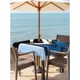 thumbnail image 3 of Outdoor Tablecloth with Umbrella Hole for Patio/Picnic/Party/Camping, Abstract Blue Black Waterproof Table Cloth Square Cover Washable, Modern Geometric Color Blocks (60"x 60"), 3 of 8