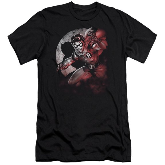Batman Robin Spotlight Premium Canvas T-Shirt Adult Slim Fit 30/1 Black