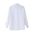 thumbnail image 3 of Camisa de popelina de rayas laterales blancas versátil de moda para mujer de HH TRAF, camisa informal elegante de manga larga con solapa y botonadura sencilla, 3 of 4