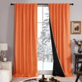 thumbnail image 1 of Cortinas opacas Deconovo de otoño con doble capa térmica, 100 % opacas con dobladillo y trabillas para dormitorio o sala (2 paneles, 132x243 cm, naranja), 1 of 7