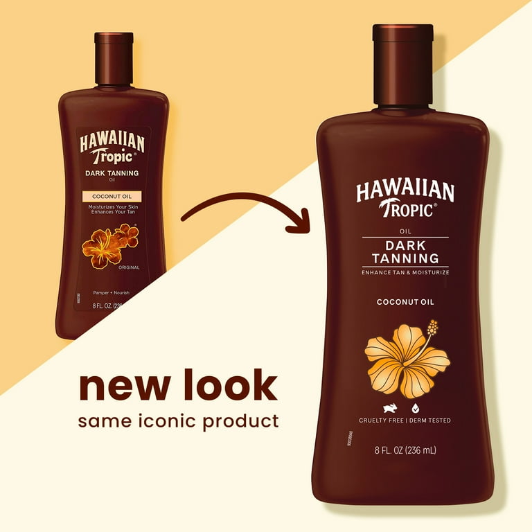 Hawaiian Tropic Dark Tanning Oil 8 Made With Coconut Oil, Moisturizes Skin, Enhances Your Tan -