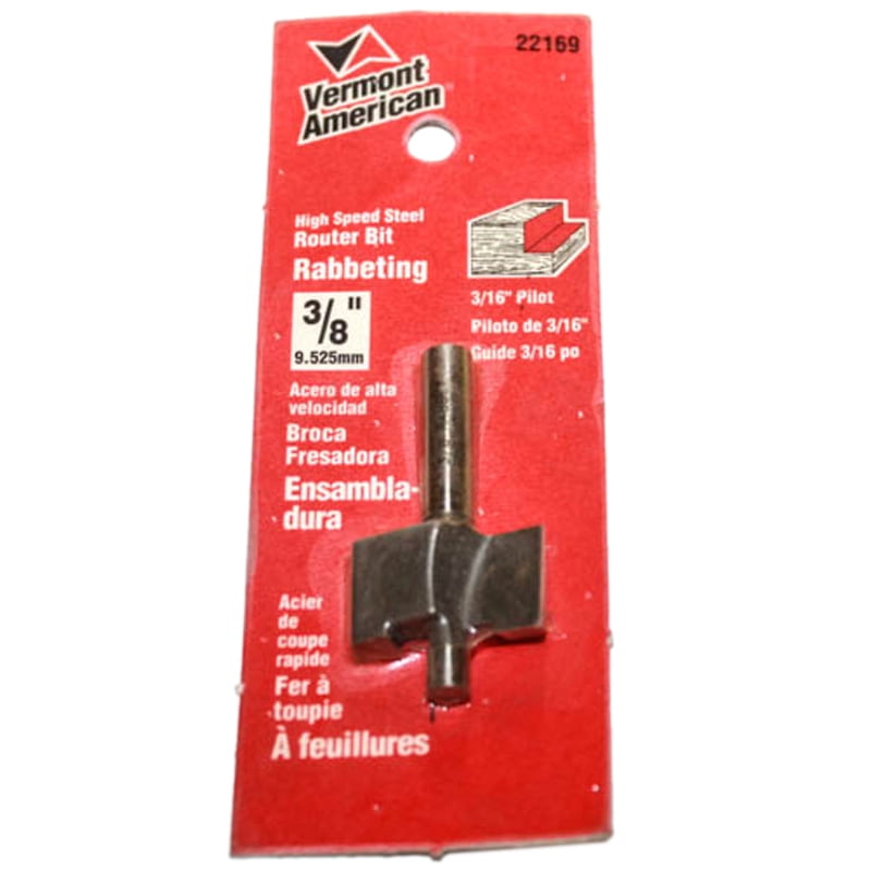 SK-458 VALUED 3/8" RABBETING ROUTER BIT HIGH  SPEED STEEL VERMONT AMERICAN 
