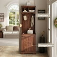 thumbnail image 2 of Vabches Farmhouse Hall Tree with Shoe Storage & Coat Rack for Entryway,Brown, 2 of 8