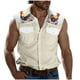thumbnail image 2 of Camiseta sin mangas con cuello vuelto para hombre, estilo informal, a la moda, con estampado, cuello vuelto, sin mangas, bolsillos, deportiva, de poliéster, 2 of 5