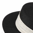 thumbnail image 5 of UTSJKR Womens Flat Crown Wide Brim Sun Hat with Rhinestone Fabric Band for Summer Local Fair Stroll Afternoon Tea Downtown Errands Wrinkle Resistant Lightweight Travel Hat Black, 5 of 6