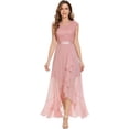 thumbnail image 1 of Vestidos de noche elegantes para mujer, vestido de cóctel de boda con escote en V, vestido de dama de honor largo con corte en forma de salmonete, L, 1 of 5