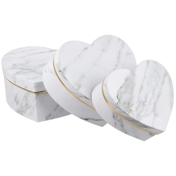 Uonlytech 3Pcs Heart Flowers Box White Floral Paper Storage for Weddings