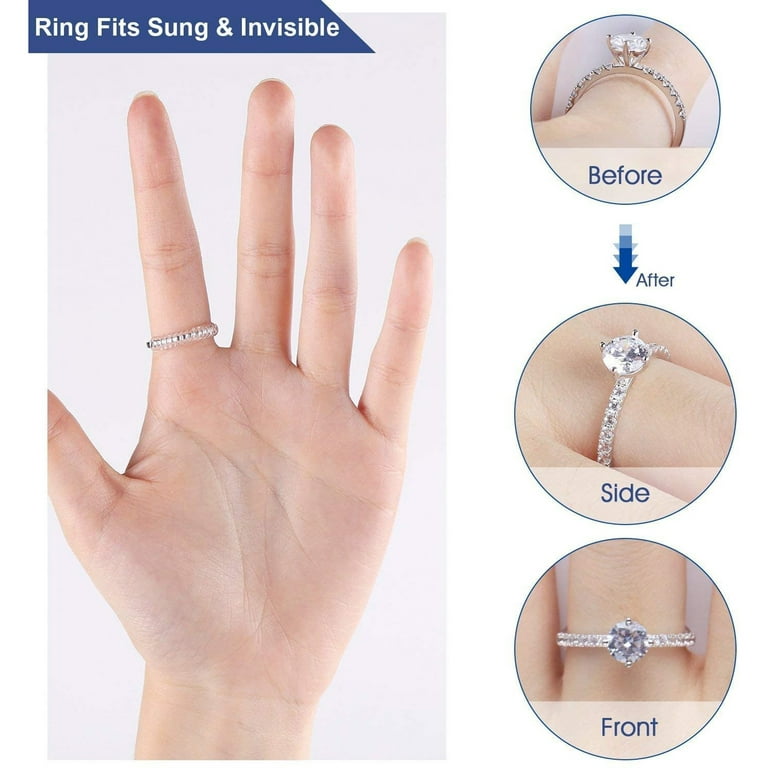 Deals！SDJMa Ring Size Adjuster for Loose Rings, Pack of 10 Clear Invisible  Jewelry Sizer, Spring Telephone Line Adjustment Ring Guard Resizer Make  Ring Smaller to Fit Fingers for Women Men 